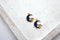 blue enamel half moon galaxy charm, gold plated charms, star charms, blue enamel, mixed metal, 21mm x 15mm, hole 1.5mm, sold as 2 pieces.